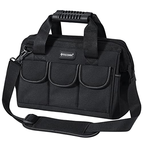 TICONN 6 Pack Combo Tool Pouch + 12in Tool Bag with Waterproof Soft Bottom