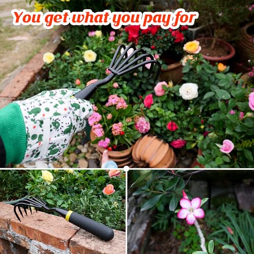KEMAIER Heavy Duty Garden Trowel and Stainless Steel Hand Cultivator