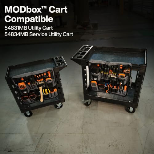 Klein Tools 54813MB MODBox Utility Cart Tool Apron, Tool Storage Organizer, Utility Cart Accessories, Zips Closed for Storage or Transport