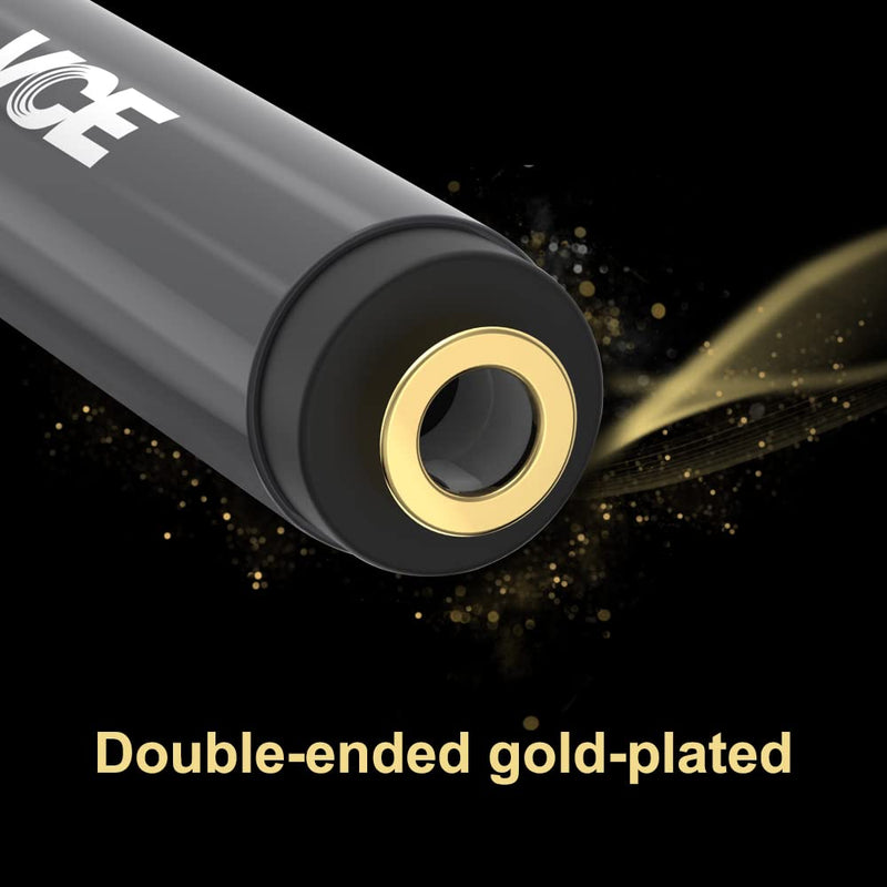 VCE 3.5mm Female to Female Adapter, Gold Plated 1/8 Inch Female to Female Aux Adapter for 3.5mm Audio Cable Extension, 2 Pack, Metal Shielded Housing