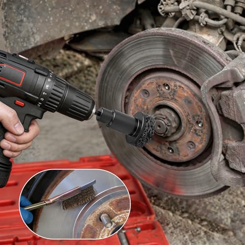 Wheel Hub Cleaning Set Wheel Hub Grinder Set with Sanding Discs | For drills or 1/2 inch impact wrenches | Quick rust removal on wheel bolts and rotors