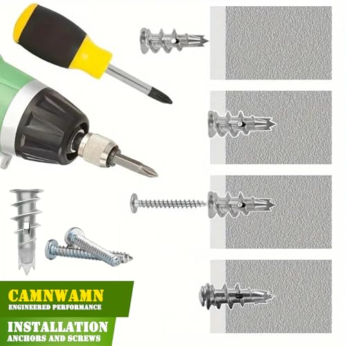 250pcs #8 Metal Self-Drilling Drywall Anchors, (125 Anchors+125 Screws) Hollow Zinc Wall Anchors and Screws Kit, 125pcs Heavy Duty Anchors 125pcs #8 x 1-1/4" Screws 250