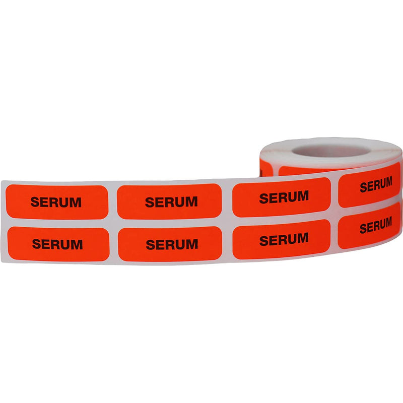 Serum Medical Healthcare Labels 0.5 x 1.5 Inch 500 Total Stickers