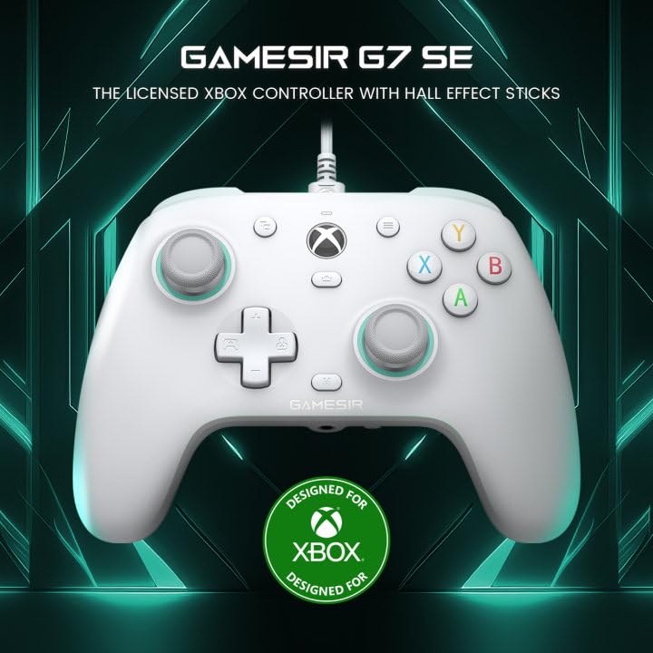 GameSir G7 SE Wired Xbox Controller with Hall Effect Joysticks and Hall Triggers, Works with Xbox One, Xbox Series X|S, Windows 10/11, Officially Licensed for Xbox