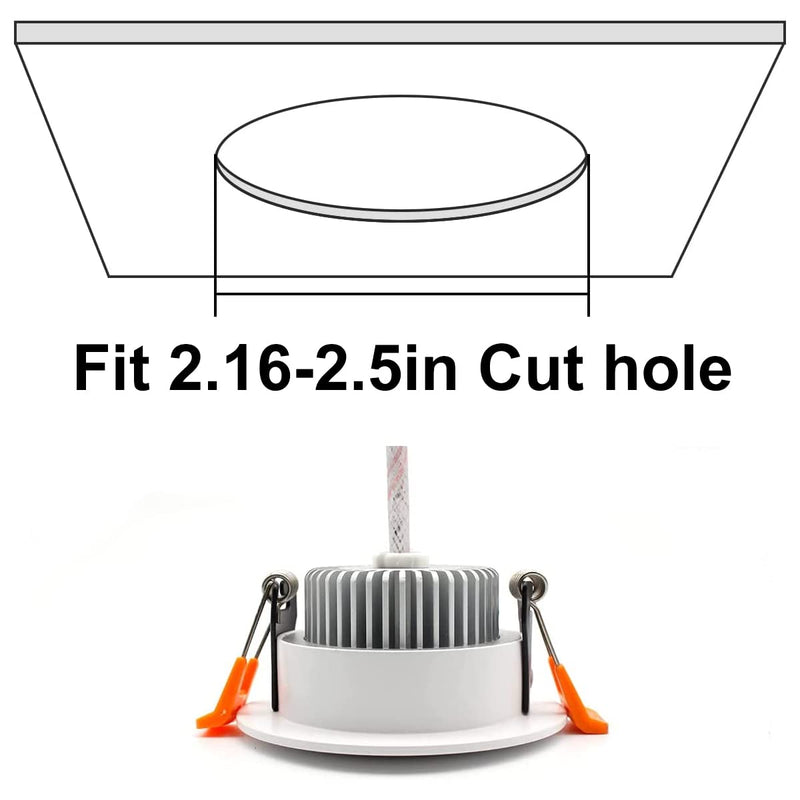 2 Inch LED Recessed Lighting, Dimmable Downlight 3W(35W Halogen Equivalent), CRI80, 3000K Warm White LED Ceiling Light with LED Driver(4 Pack) 3000k (Warm White) 4 Pack (White)
