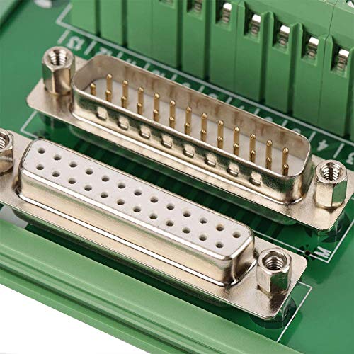 DB25 D-Sub pin header socket header, PLC breakout card circuit board connection board block interface plug for DIN rail mounting branch fuse switch-off plate connection board