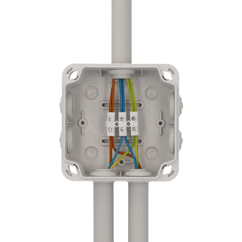 UNITEC surface-mounted junction box, junction box, installation housing, 121 x 121 x 68 mm, splash water and dust protection according to IP 65, screwable cover single