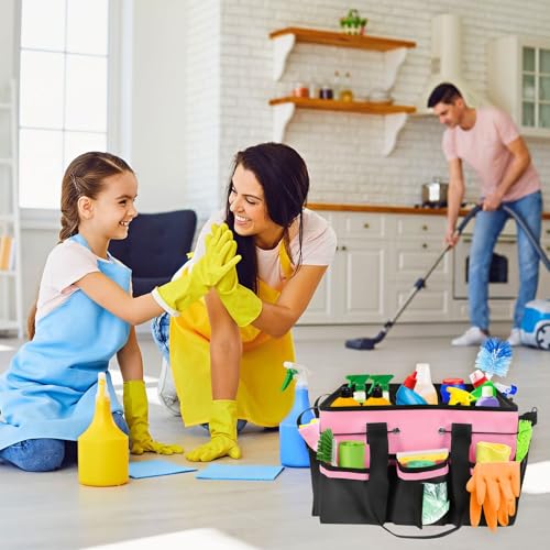Cleaning Bags for Housekeepers, Cleaning Supply Caddy Under Sink (Pink) Pink