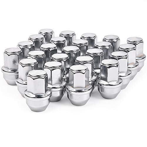 MIKKUPPA 14x1.5 Wheel Locking Lug Nuts and 4pcs M14x1.5 One-Piece Chrome OEM