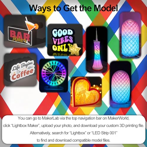 2Pack App Control LED Lamp Kit 001, for Bambu Lab 3D Print Light,Iridescent RGB LED Strip Light, Bundle-ZH037 1M/3.28FT 3D Printer Accessories, 60 LEDs Models Lamp DIY 2Pack