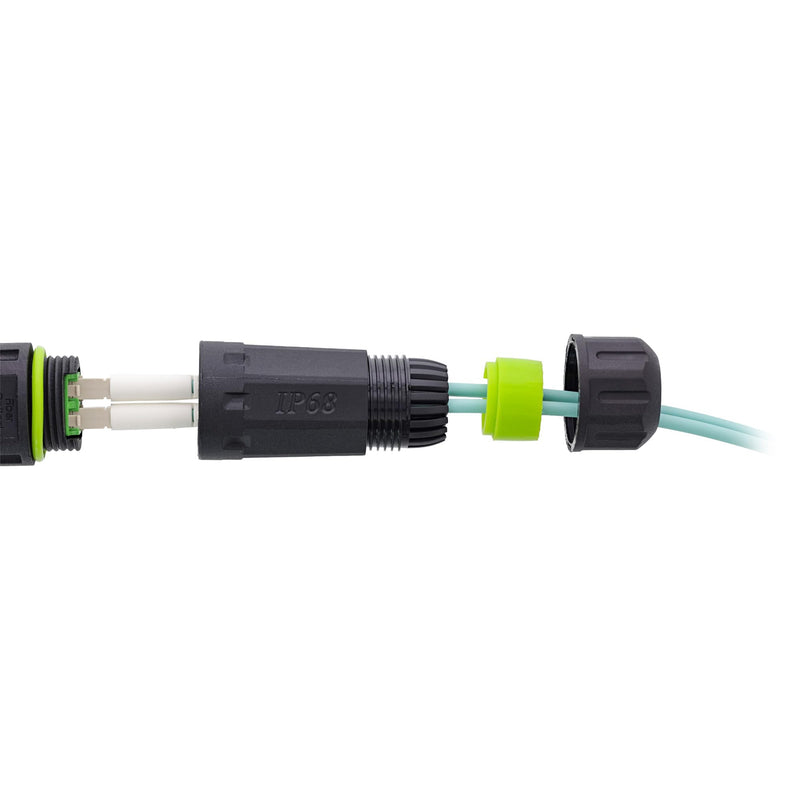 InLine Fiber Optic Coupler LC Duplex Short IP68 Waterproof Outdoor Fiber Optic Connector Single Mode LC LC Connection for M20 Housing 69927C