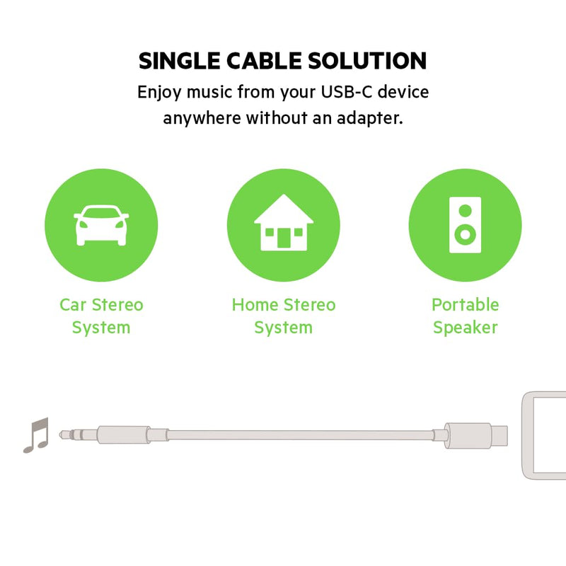Belkin Mini-phone/USB Audio Cable USB-C to 3.5mm 3'