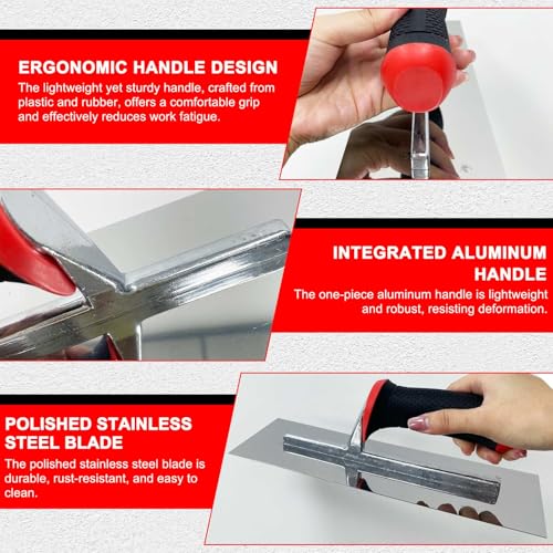 4 PCS Concrete Tool Set, Finishing & Gauging Trowel, Edger Groover Concrete Tool Set, 4 Pcs