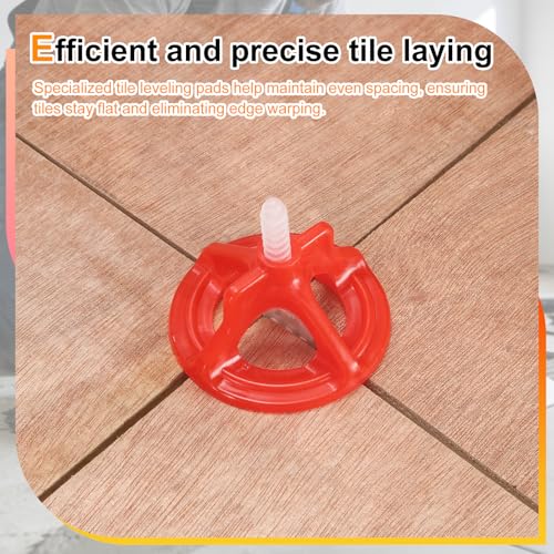 PATIKIL 1 Set Tile Leveling System Clips, 1/8"- 700 Pcs Spiral Base Spacers + 100 Pcs Caps for Wall/Floor Ceramic Tile and Stone Installation Effortless Install Precision, White Red