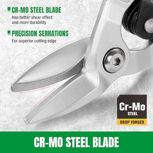 SK Tin Snips Heavy Duty, Left, Right and Straight Cut Aviation Snips Set 10" Left, Right, Straight Cut