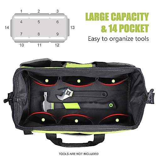 FASTPRO 16-Inch Tool Bag, Wide Mouth Open Storage Bag