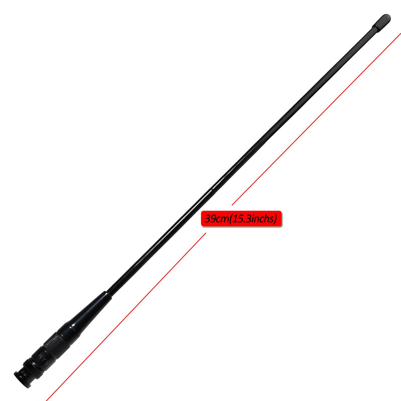 HYS UHF BNC Base HT 15.3inchs Antenna for GMRS Walkie Talkie/Repeater, UHF 462-467Mhz Two Way Radio Antennas for 460-470Mhz ICOM IC-V9 Motorola HT440 CP500 Uniden Bearcat Whistler UHF Ham Radio Black 1PC (462-467Mhz）
