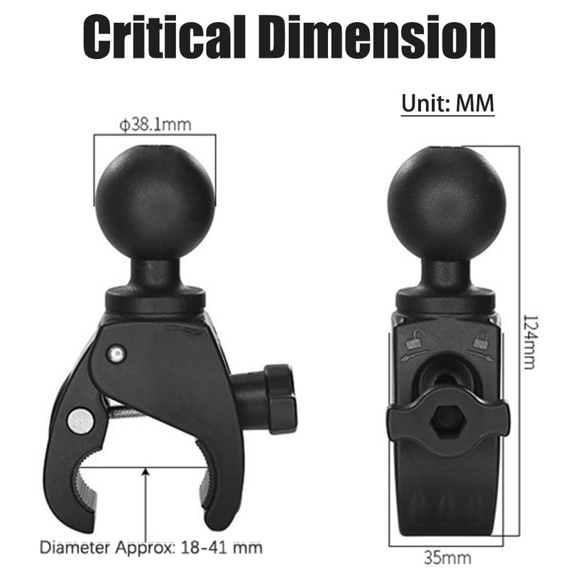 Strg C Size 1.5"" Ball Mounts Ball Base with Big Clamp, Ball Mount Base Compatible with RAM and 1.5 Inch Ball Double Socket Arm Systems from Arkon, iBolt and Tackform Enterprise Series, Black 1.5" Big Clamp Base