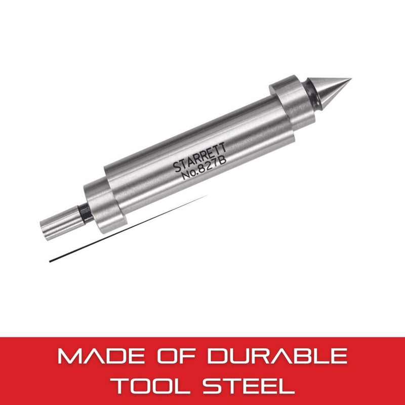 Starrett 827B Edge Finder Double Ended with Pointed Contact, 0.5 Inch Case Diameter, 0.2 Inch Contact Diameter