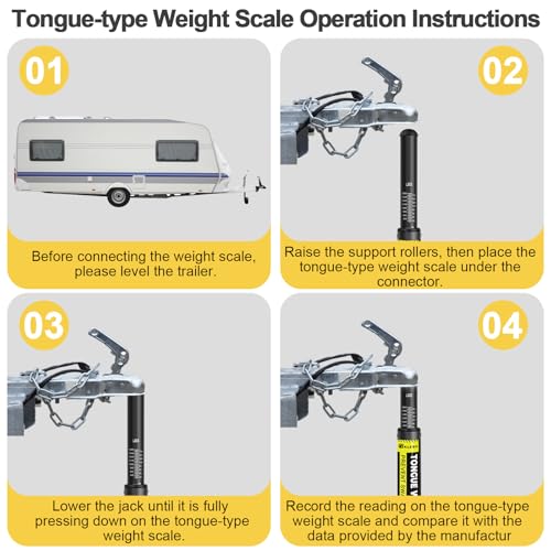 Trailer Tongue Weight Scale, Maximum Capacity 1800 lbs, Compatible with Various Coupler Sizes, Draw Weight Scale for Safe Trailers, Weight Distribution and Anti-sway.