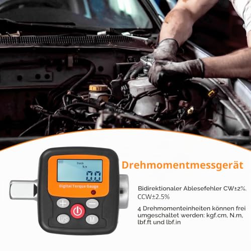 Vislon ENGC-340 Digital Torque Wrench | Digital display, 1/2 inch drive, with sound/light alarm function, high accuracy, 4 torque units, perfect for cars