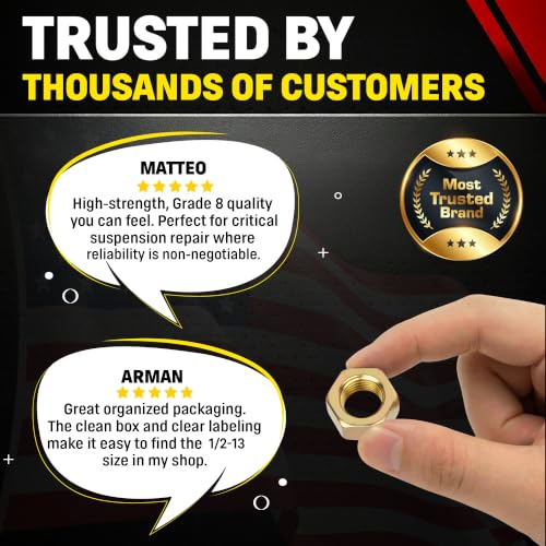 Chenango Supply 1/2-13 Grade 8 Hex Nuts 50 1/2-13 Hex Nut