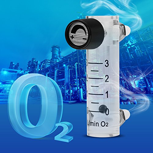 Gas Flow Meter, Gas Flowmeter 0-3LPM Flow Meter with Control Valve for Oxygen/Air/Gas etc., Pressure ≤ 0.6 MPa, with 8 mm Barb