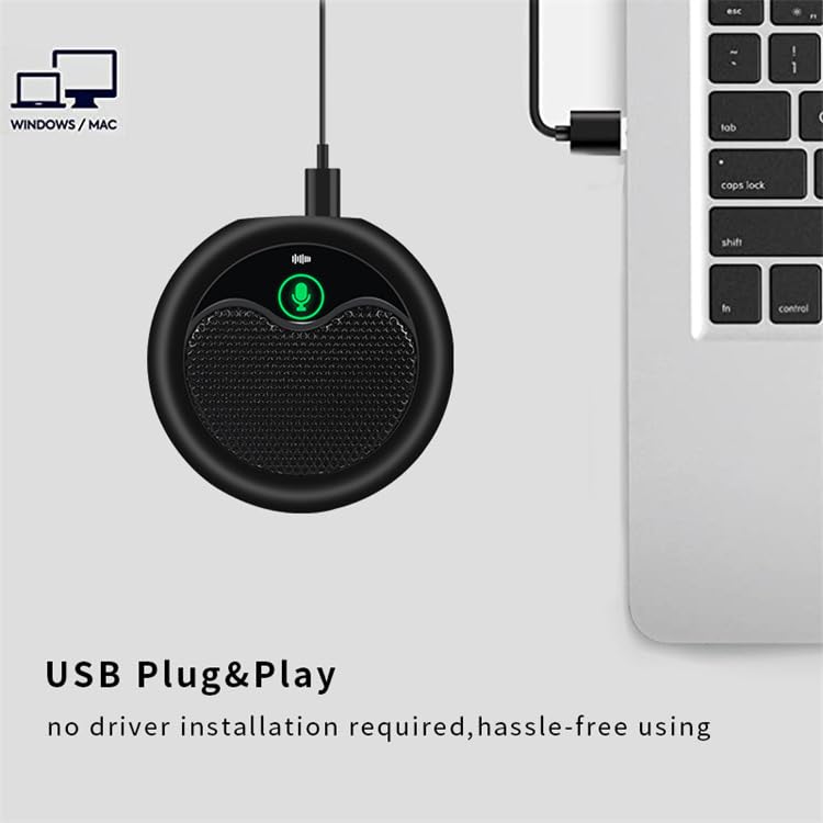 Conference USB Microphone,Omnidirectional Condenser PC Laptop Mics for Online Meeting/Class,Skype,Recording,Chatting,Zoom,Plug&Play compatible with Windows Mac