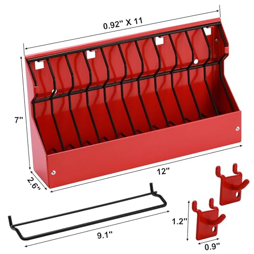 Mayouko 11 Slots Pliers Rack Organizer Holder, For Standard & Wide Pliers, All Steel, Fits in Toolbox Drawer, Chest, Pegboard, Tilt Feature, 11 Slots x 0.92" 1 Rack