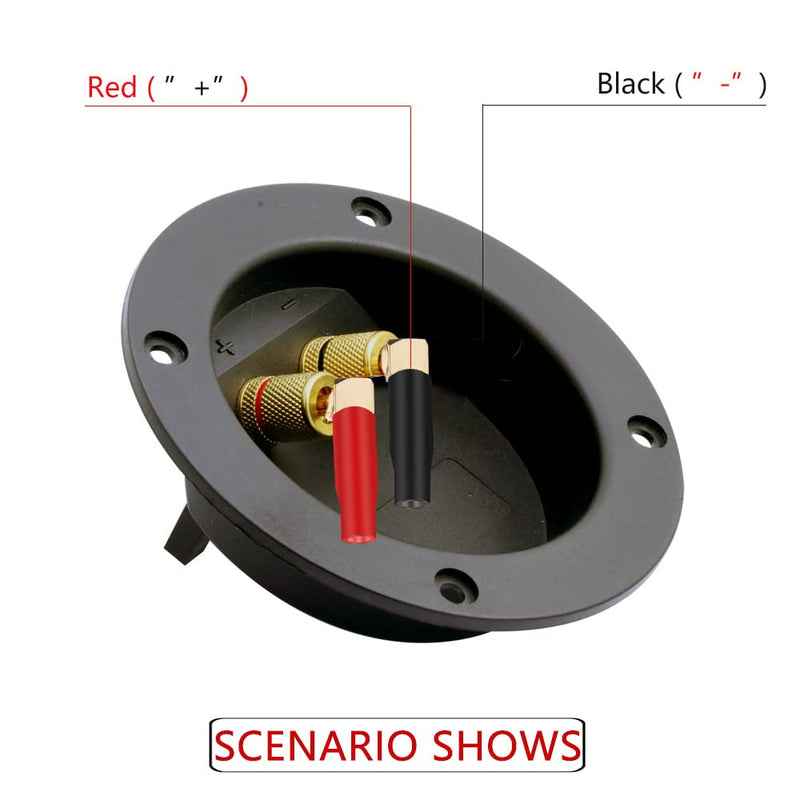 24K Gold Plated 90 Degree Banana Plugs，Dual Screw Locking Right Angle Banana/Speaker connectors(5 Pairs/10 Pcs)