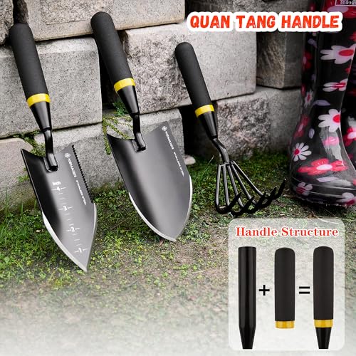 Kemaier 3-Piece Garden Tool Set, Heavy-Duty Stainless Steel Premium Tools