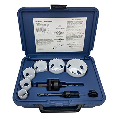 Disston E0212167 Boxed Blu-Mol Xtreme Bi-Metal Hole Saw Kits, 9-Piece Electrician's Kit