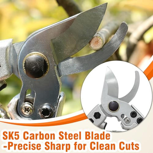 Gardzen Pruning Shear and Grow Bags Bundle: 8" SK5 Steel Bypass Pruner with Lock & 10-Pack 5 Gallon 300G Thickened Fabric Pots with Handles for Plants, Gardening and Aeration Planting