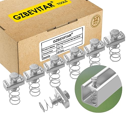 3/8"-16 Spring Channel Nut and Bolt - 32 Pack, 1/2″ Drive 3/4″ (19mm) Strut Channel Impact Socket