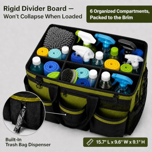 Wearable Cleaning Caddy Bag with Tool Belt Set, 600D Durable Fabric