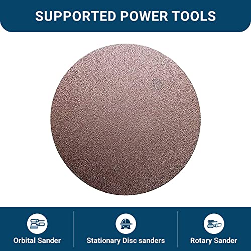 Benchmark Abrasives PSA Gold No Hole 12 Inch Sanding Discs Adhesive Back with Aluminum Oxide Grains Automotive Orbital Sander Sandpaper - 12 Inch Sanding Disc - Surface Blending (10 Pack), 60 Grit