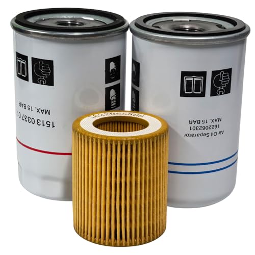 2901086501 Filter Kit Compatible with GX2 GX3 GX4 GX5 Compressor Replacement Parts 1622062301 Oil Separator+1513033701 Oil Filter+1622065800 Air Filter