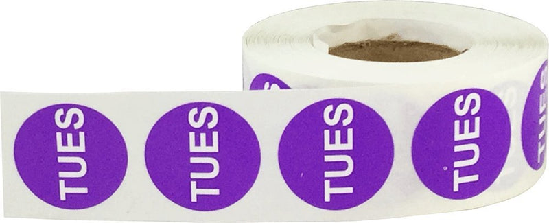 Purple Tuesday Circle Dot Stickers, 3/4 Inch Round, 500 Adhesive Labels on a Roll for Scheduling, Organization, Task Management, and Inventory - Made in the USA