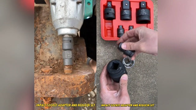 11PCS Impact Socket Adapter and Reducer Set, 1/4" 3/8" 1/2" 3/4" 1" Inch Square Drive Wrench Adapter, CR-MO Steel, for Drill, Breaker Bar, Ratchet Drive, Christmas Stocking Stuffers for Adults 11PCS Red