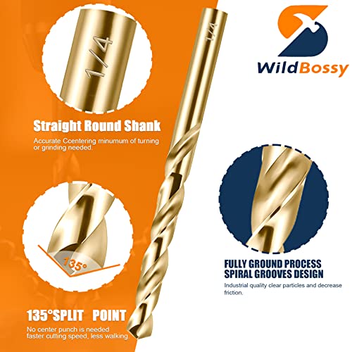 M35 5% Cobalt Drill Bits Set 29PCS (1/16"-1/2"), Straight Shank Jobber Drill Bits, Metal HSS Twist Drill Bits for Stainless Steel Hard Metal and Cast Iron 29