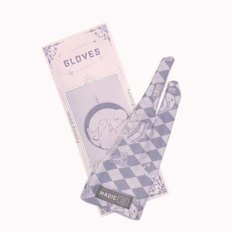 Artist Drawing Glove Art Two-Finger Glove Animal Print for Drawing Tablet/Pen Display/iPad for Right and Left Hand Blue
