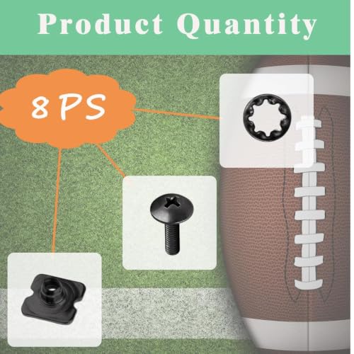 16pcs Set Football Backplates Screws Hardware, Metallic Chicago Screws Include Truss Head Slotted Fasteners Washers Gaskets Suitable for Adults and Teenagers