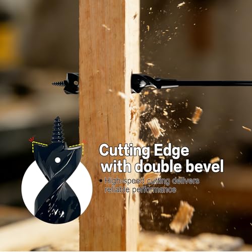 DECKRKAT 54" Flexible Installer Drill Bit - 1" Auger with Fish Eye Hole & Anti-Slip 3-Flat Shank for Wire Pulling Through Walls, Ceilings, Sidewalks. 54X1"