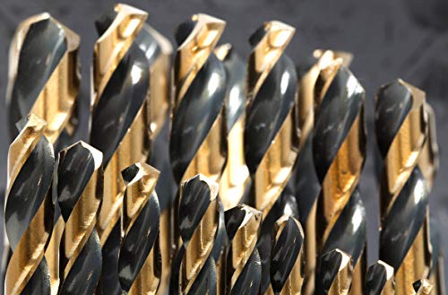WEN DB292G 29Piece Fully Ground Black Gold HSS Jobber Drill Bit Set with Carrying Case
