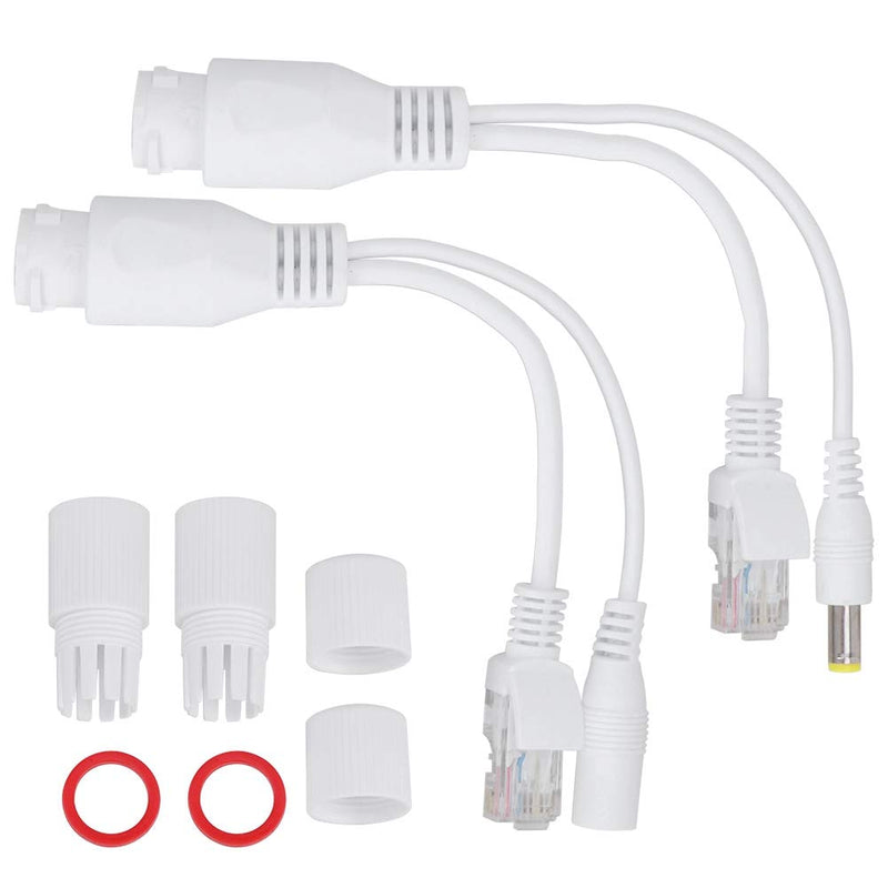 12V PoE Compatibility Adapter, Power Over Ethernet Passive POE Adapter Cable Splitter for Surveillance Camera(White)