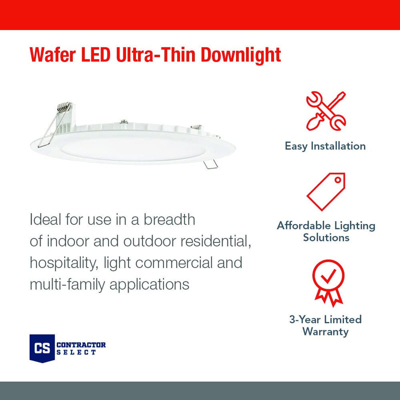 Juno WF4 SWW5 90CRI MW M6 Round Baffle LED Downlight, 120 Volts, 2700K/3000K/3500K/4000K/5000K, Triac Dimming, 4-Inch Ultra-Thin, Matte White (Pack of 2) 4-Inch (Pack of 2)