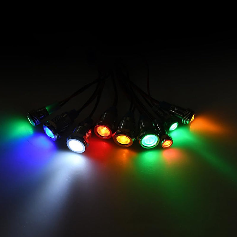 16 mm LED Indicator Light 230 V Metal Indicator Lights Red | Waterproof LED indicator lights, signal lamp, energy saving indicator, several colours and sizes 6-25 mm available 16MM AC/DC220