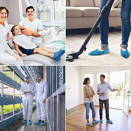 Ledoo overshoes 200 pieces, disposable shoe covers protection overshoes, anti-slip sole, anti-slip shoe covers