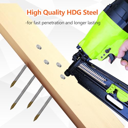 HDG 21 Degree Framing Nails Ring Shank 2.0" x .113" 500 PCS 2"-500 pcs