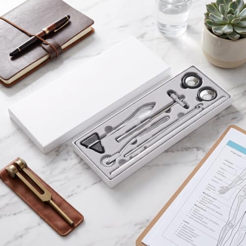 Ejoyous Neurological Percussion Kit, 5 Pieces, Stainless Steel, Multifunctional, Portable, Medical Reflex Hammer for Nervous System Examination